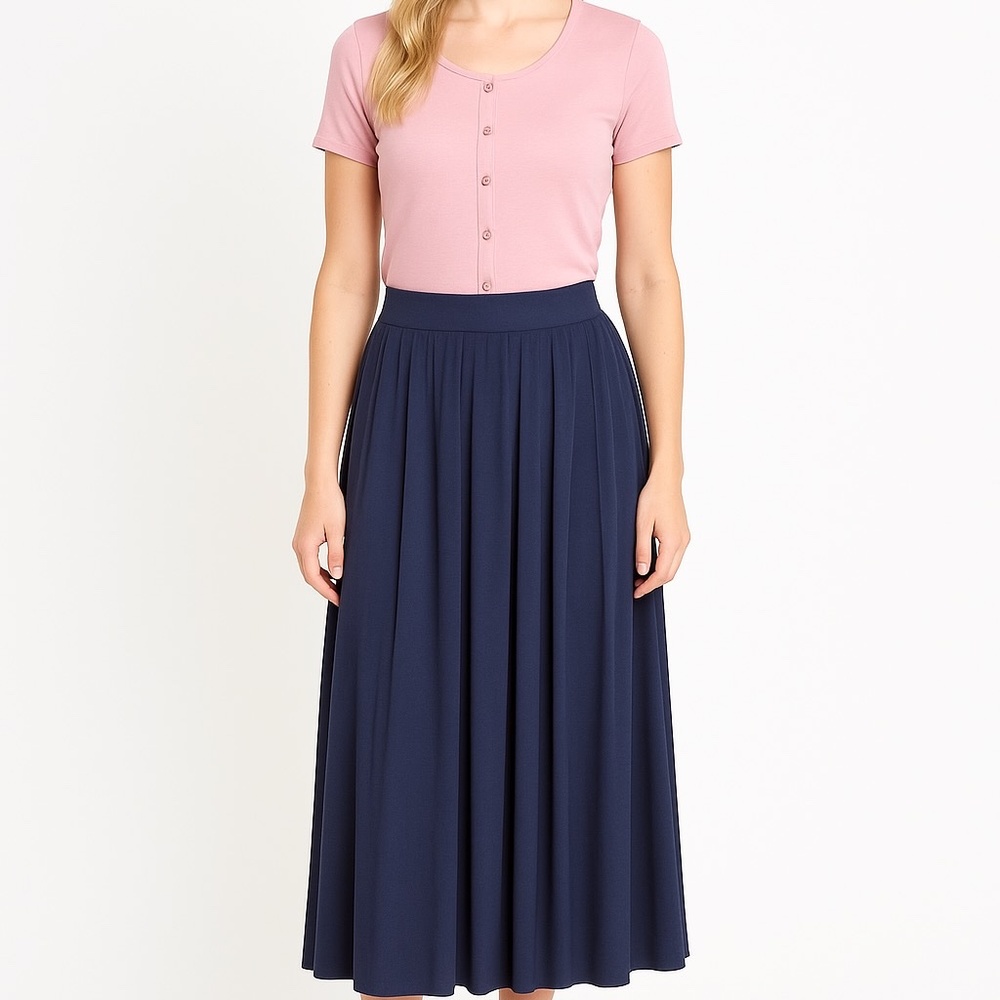 💙 New York Clothing Company Pleated Midi Skirt – Size M (NWT)